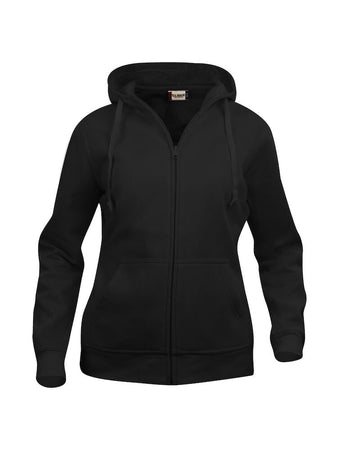 Felpa Clique Basic Nero Zip/Cappuccio Donna 280 grammi