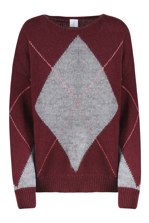 LA FEMME BLANCHE La Femme Blanche - Maglia - 461454 - Grigio/Bordeaux da donna