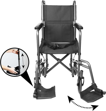Sedia a Rotelle Pieghevole Leggera (Sedia Stretta 38 Cm)