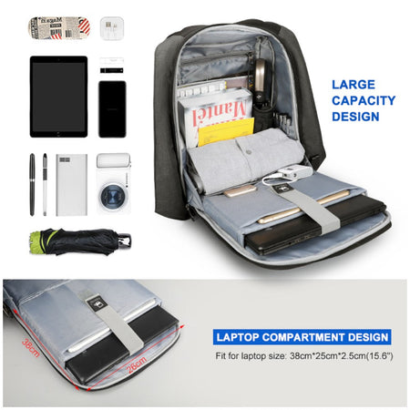 Tigernu zaino da viaggio e lavoro T-B3599 nero