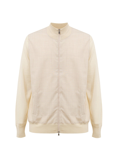 Gran Sasso Maglia Beige con Zip Manica Lunga da uomo