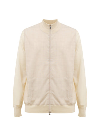 Gran Sasso Maglia Beige con Zip Manica Lunga da uomo