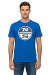 Maglietta North&Sails uomo estiva con logo frontale grande, 100% cotone, manica corta girocollo