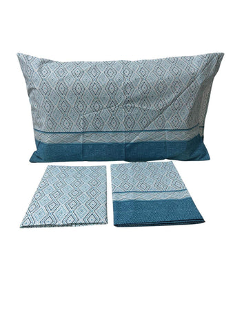 Completo Lenzuola Matrimoniale Rombi in Cotone Made in Italy