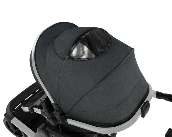 KIKKABOO Trio Completo IRENE, colore DARK GREY composto da Culla Navicella + Seggiolino Auto i-Size (40-87 cm) + Passeggino