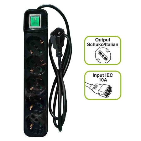 Tecnoware Multipresa Per Ups Iec 5posti Schuko/ita 10a Nero Fmp5iecig