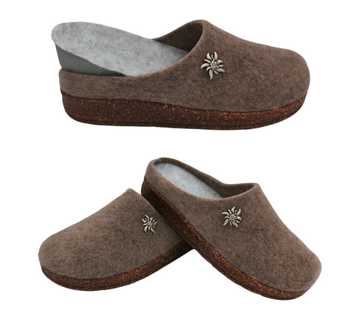 Ciabatte Tirolesi da Donna, Pantofole Invernali da Casa, Sottopiede Estraibile, 100% Made in Italy