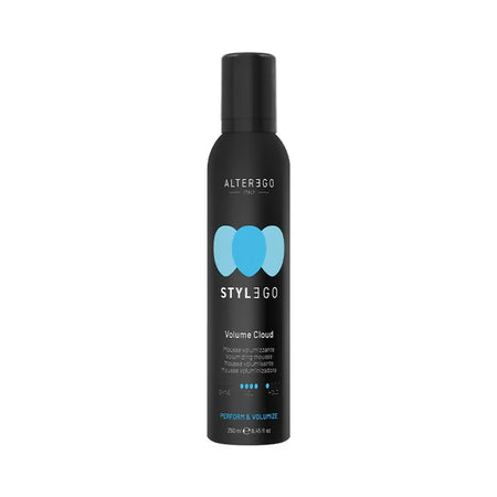 Alterego stylego volume cloud 250 ml, mousse leggera che dona corpo e struttura senza appesantire.