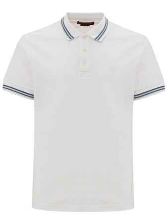 Corneliani Polo bianca manica corta da uomo