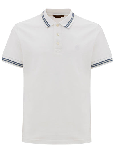 Corneliani Polo bianca manica corta da uomo