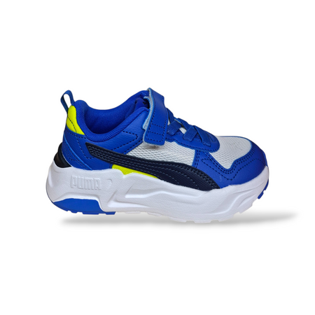 Puma Trinity Sneakers Bambino Blu Celeste Bianco Giallo – Velcro e Lacci | Taglie 20-35