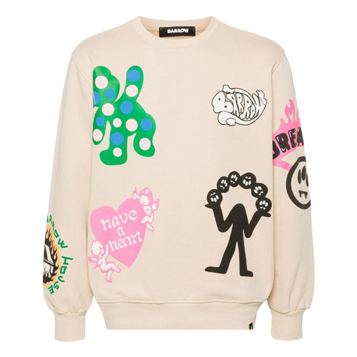 BARROW felpe senza cappuccio unisex barrow - sweatshirt - beige da uomo