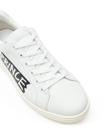 Dolce &amp; Gabbana Sneakers Bassa in Pelle Bianca 'Prince' da uomo