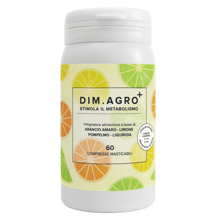 DimAgro Integratore Dimagrante Naturale – Brucia Grassi e Stimola il Metabolismo – Con Arancio Amaro, Limone, Pompelmo e Liquirizia – 180 Compresse Masticabili