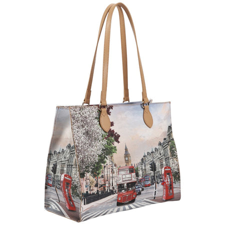 YNot borsa square shopping bag London Rainbow YES602S4