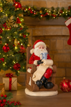 Base per albero di natale Babbo Natale in poliresina con luci per decorazioni natalizie