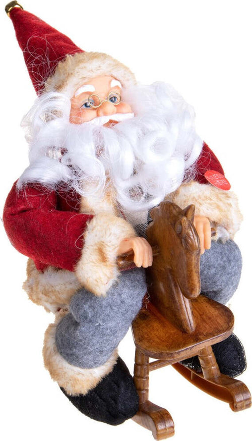 Babbo Natale che balla con musica e cavalluccio in tessuto e plastica da 25 cm Casa e cucina/Decorazioni per interni/Addobbi e decorazioni per ricorrenze/Decorazioni natalizie/Schiaccianoci MagiediNatale.it - Altamura, Commerciovirtuoso.it