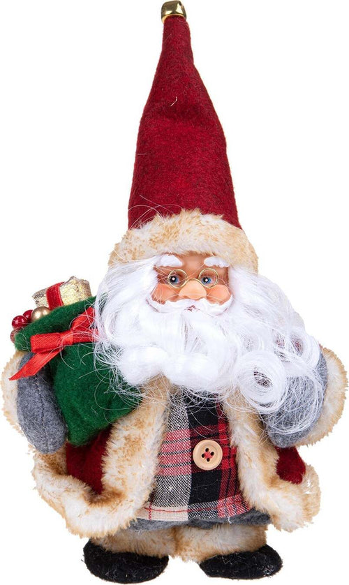 Babbo Natale che balla con sacco regalo in tessuto e plastica color Rosso e Bianco da 18 cm Casa e cucina/Decorazioni per interni/Addobbi e decorazioni per ricorrenze/Decorazioni natalizie/Schiaccianoci MagiediNatale.it - Altamura, Commerciovirtuoso.it