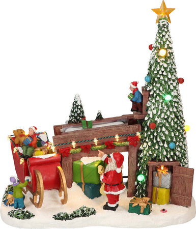 Babbo Natale che prepara i regali da consegnare villaggio con luci h 28 cm Casa e cucina/Decorazioni per interni/Addobbi e decorazioni per ricorrenze/Decorazioni natalizie/Oggettistica MagiediNatale.it - Altamura, Commerciovirtuoso.it