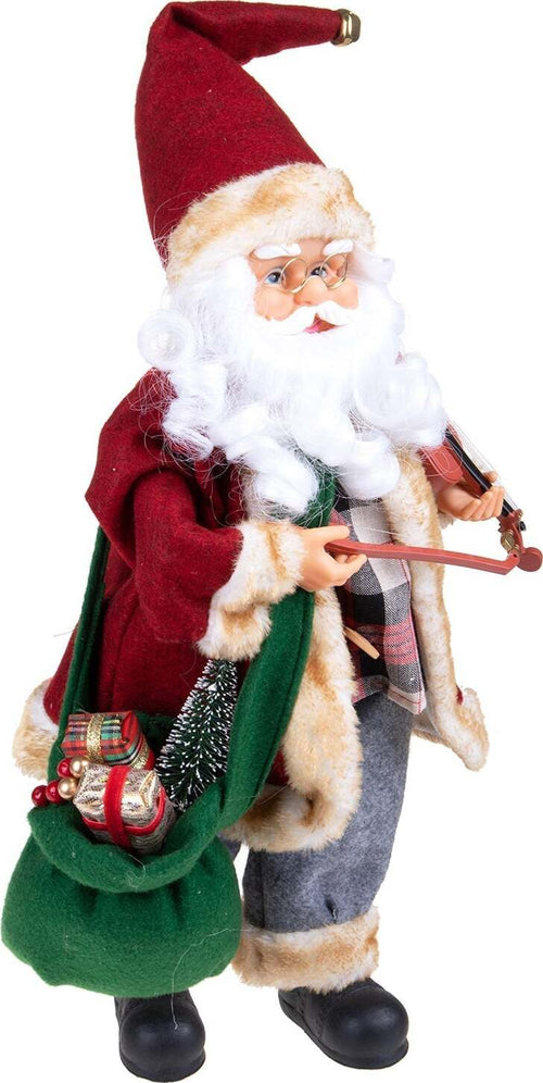 Babbo Natale che si muove con musica e violino in tessuto e plastica color Rosso e Bianco da 44 cm Casa e cucina/Decorazioni per interni/Addobbi e decorazioni per ricorrenze/Decorazioni natalizie/Schiaccianoci MagiediNatale.it - Altamura, Commerciovirtuoso.it