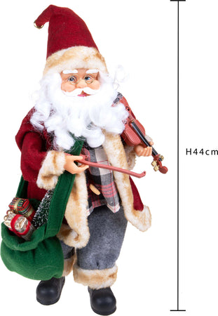 Babbo Natale che si muove con musica e violino in tessuto e plastica color Rosso e Bianco da 44 cm Casa e cucina/Decorazioni per interni/Addobbi e decorazioni per ricorrenze/Decorazioni natalizie/Schiaccianoci MagiediNatale.it - Altamura, Commerciovirtuoso.it