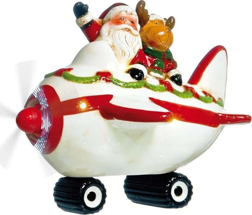 Babbo Natale con Aeroplano, elica con movimento luminoso 25 cm Casa e cucina/Decorazioni per interni/Addobbi e decorazioni per ricorrenze/Decorazioni natalizie/Schiaccianoci MagiediNatale.it - Altamura, Commerciovirtuoso.it