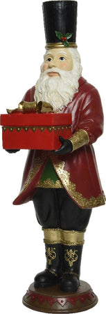 Babbo Natale con cilindro e regalo rosso decorazione in poliresina da 75 cm Casa e cucina/Decorazioni per interni/Addobbi e decorazioni per ricorrenze/Decorazioni natalizie/Schiaccianoci MagiediNatale.it - Altamura, Commerciovirtuoso.it