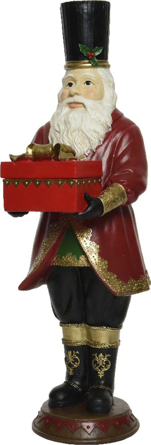 Babbo Natale con cilindro e regalo rosso decorazione in poliresina da 75 cm Casa e cucina/Decorazioni per interni/Addobbi e decorazioni per ricorrenze/Decorazioni natalizie/Schiaccianoci MagiediNatale.it - Altamura, Commerciovirtuoso.it