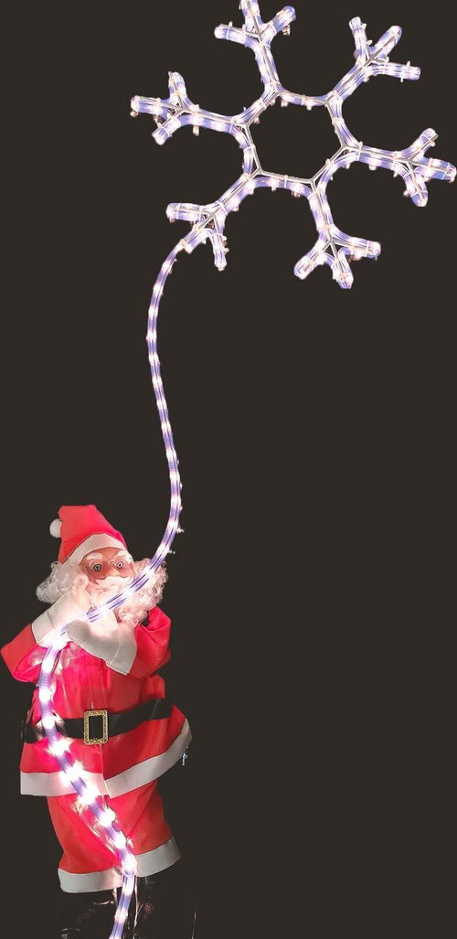 Babbo Natale con fiocco di neve a led decorazione luminosa h 150 cm Casa e cucina/Decorazioni per interni/Addobbi e decorazioni per ricorrenze/Decorazioni natalizie/Luci natalizie/Catene luminose per esterni MagiediNatale.it - Altamura, Commerciovirtuoso.it