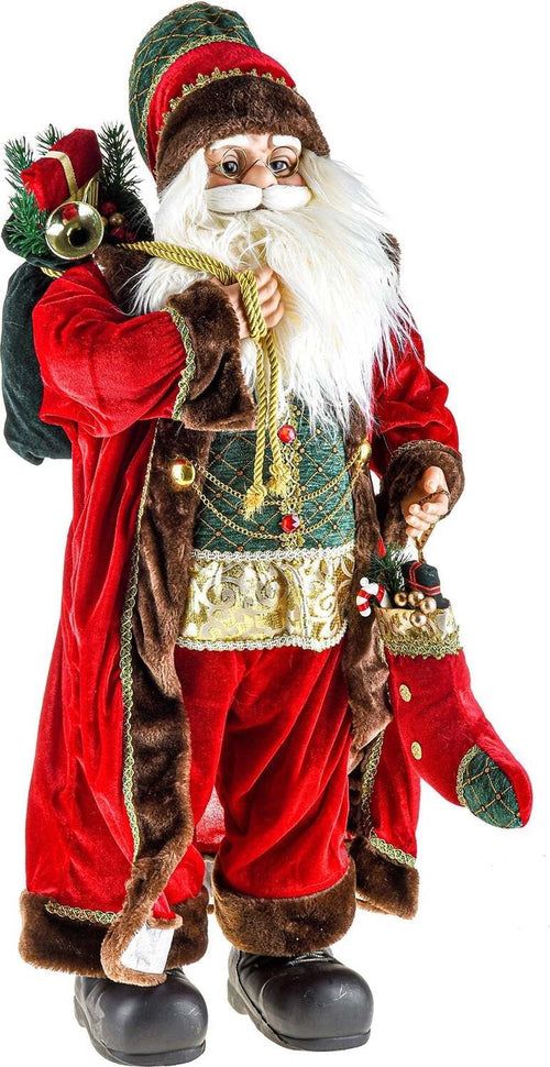 Babbo Natale con gilet verde e calza natalizia, barba folta e bianca, decorazione da 80 cm Casa e cucina/Decorazioni per interni/Addobbi e decorazioni per ricorrenze/Decorazioni natalizie/Schiaccianoci MagiediNatale.it - Altamura, Commerciovirtuoso.it