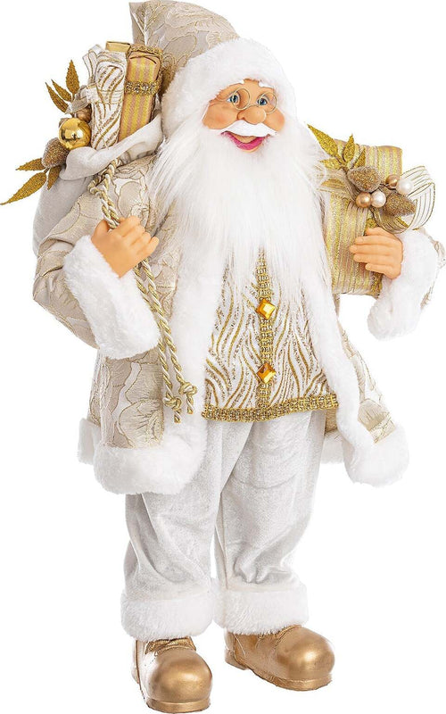 Babbo Natale con regali e barba folta statuetta color Champagne in poliestere Casa e cucina/Decorazioni per interni/Addobbi e decorazioni per ricorrenze/Decorazioni natalizie/Schiaccianoci MagiediNatale.it - Altamura, Commerciovirtuoso.it