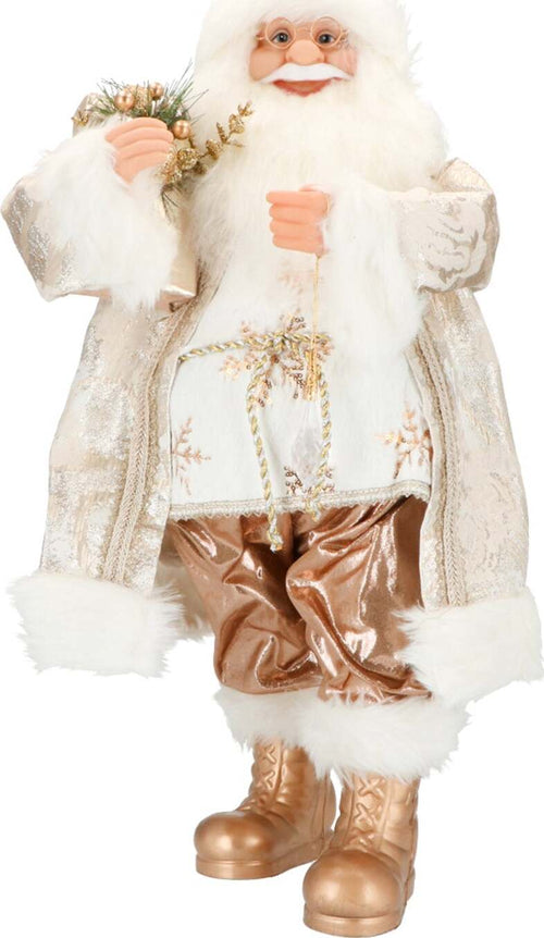 Babbo Natale con statuetta color Oro in poliestere decorazione Natalizia Casa e cucina/Decorazioni per interni/Addobbi e decorazioni per ricorrenze/Decorazioni natalizie/Schiaccianoci MagiediNatale.it - Altamura, Commerciovirtuoso.it