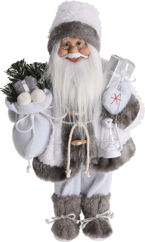 Babbo natale decorazione natalizia Bianca e Argento h 80 cm Casa e cucina/Decorazioni per interni/Addobbi e decorazioni per ricorrenze/Decorazioni natalizie/Schiaccianoci MagiediNatale.it - Altamura, Commerciovirtuoso.it