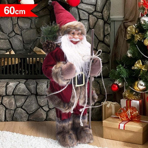 Babbo-Natale-Nordico-60cm-In-Plastica-Vestiti-In-Tessuto-Decorazione-Natalizia