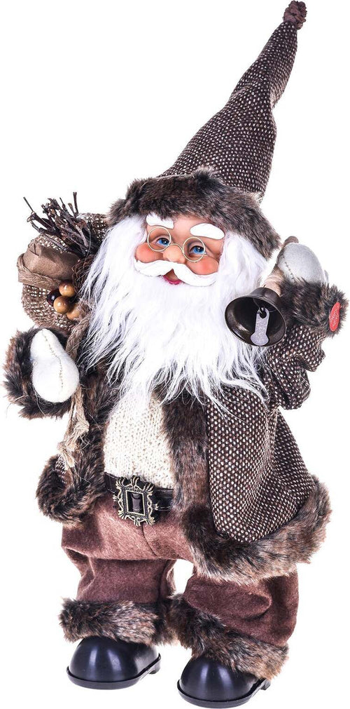 Babbo Natale pupazzo con campana movimento e musica vestito Marrone h 36 cm Casa e cucina/Decorazioni per interni/Addobbi e decorazioni per ricorrenze/Decorazioni natalizie/Schiaccianoci MagiediNatale.it - Altamura, Commerciovirtuoso.it