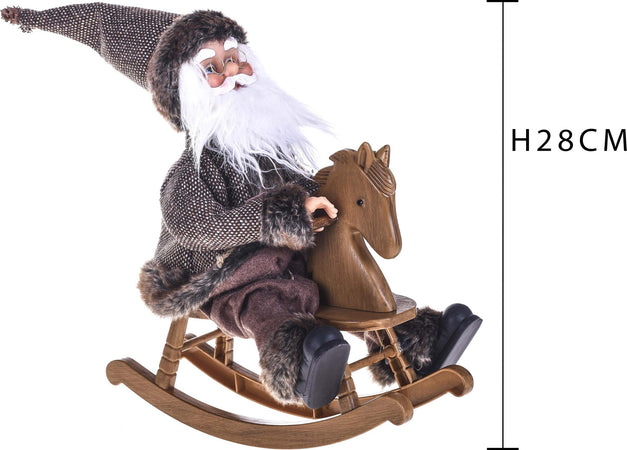 Babbo Natale pupazzo con Cavallo a dondolo in movimento e musica vestito Marrone h 28 cm Casa e cucina/Decorazioni per interni/Addobbi e decorazioni per ricorrenze/Decorazioni natalizie/Schiaccianoci MagiediNatale.it - Altamura, Commerciovirtuoso.it