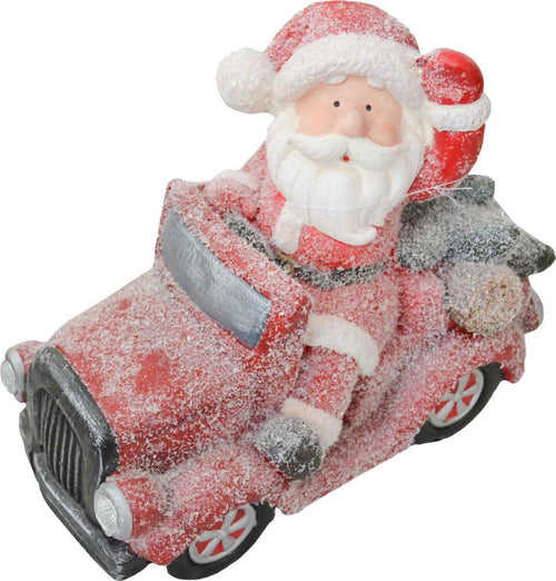 Babbo natale su macchina h 40 cm decorazione natalizia in poliresina rosso statuina Casa e cucina/Decorazioni per interni/Addobbi e decorazioni per ricorrenze/Decorazioni natalizie/Schiaccianoci MagiediNatale.it - Altamura, Commerciovirtuoso.it