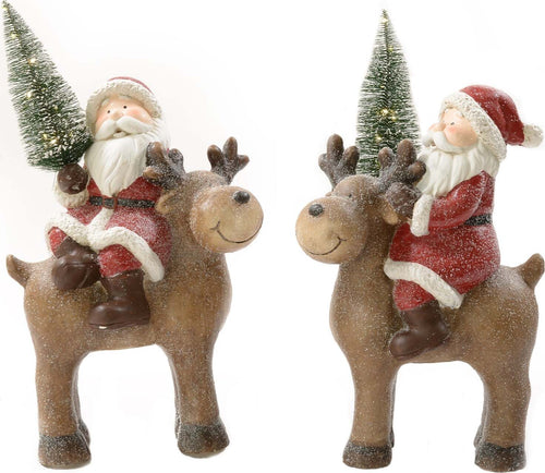 Babbo natale su renna decorazione natalizia con luci da 46 cm Casa e cucina/Decorazioni per interni/Addobbi e decorazioni per ricorrenze/Decorazioni natalizie/Schiaccianoci MagiediNatale.it - Altamura, Commerciovirtuoso.it
