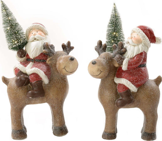 Babbo natale su renna decorazione natalizia con luci da 46 cm Casa e cucina/Decorazioni per interni/Addobbi e decorazioni per ricorrenze/Decorazioni natalizie/Schiaccianoci MagiediNatale.it - Altamura, Commerciovirtuoso.it