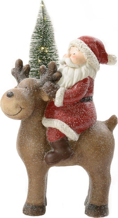Babbo natale su renna decorazione natalizia con luci da 46 cm Casa e cucina/Decorazioni per interni/Addobbi e decorazioni per ricorrenze/Decorazioni natalizie/Schiaccianoci MagiediNatale.it - Altamura, Commerciovirtuoso.it