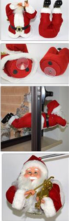 BABBO NATALE VOLANTE PER FINESTRA CON VENTOSE DECORAZIONI ADDOBBI NATALIZI 50CM  Trade Shop italia - Napoli, Commerciovirtuoso.it