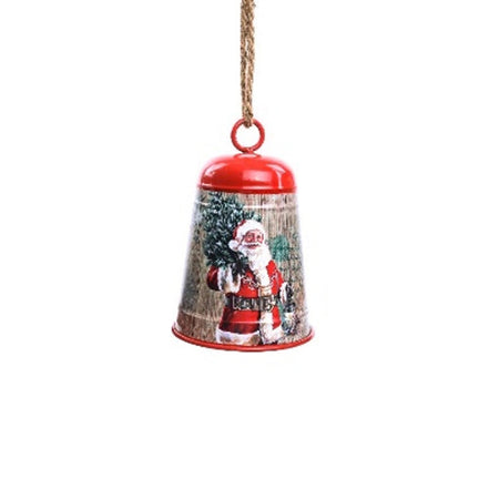 Campana decorata in metallo Babbo Natale per decorazioni natalizie