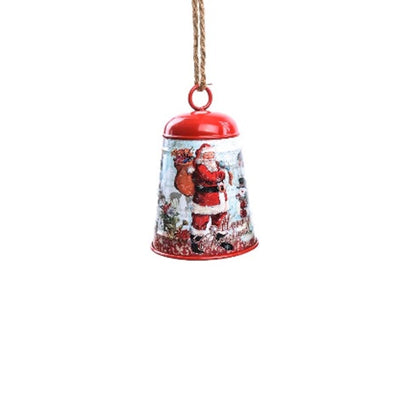 Campana decorata in metallo Babbo Natale per decorazioni natalizie