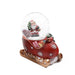 Palla di neve con Babbo Natale su slitta color rosso e bianco 9 x 5,5 x h 10 cm