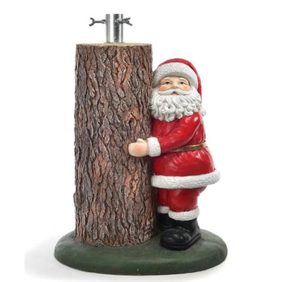 Base per albero di natale Babbo natale in resina con supporto in metallo decorazione natalizia