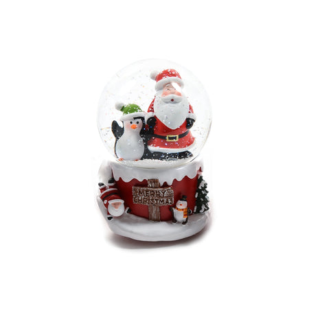 Palla di neve carillon Babbo Natale con glitter neve decorazione natalizia 10 x h 13,5 cm