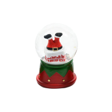 Palla di neve color rosso e verde decorazione natalizia 4,5 x h 6 cm