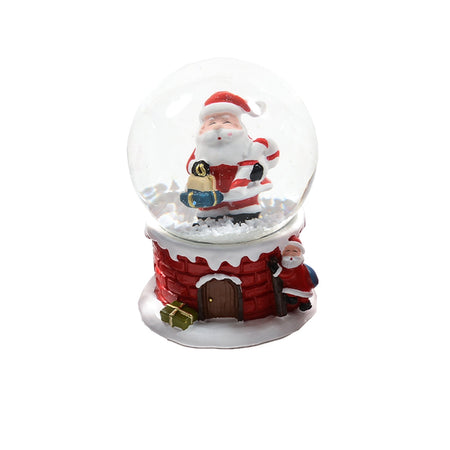 Palla di neve Babbo Natale con glitter neve decorazione natalizia 4,5 x h 6 cm
