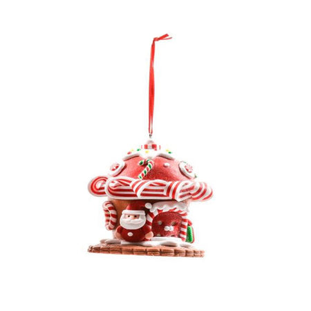 Pendaglio a forma di pasticcino in argilla per decorazione natalizia
