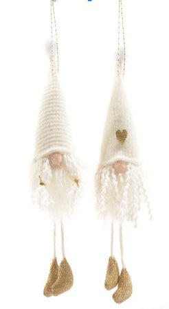 Babbo Natale in tessuto colore bianco da appendere h 30 cm